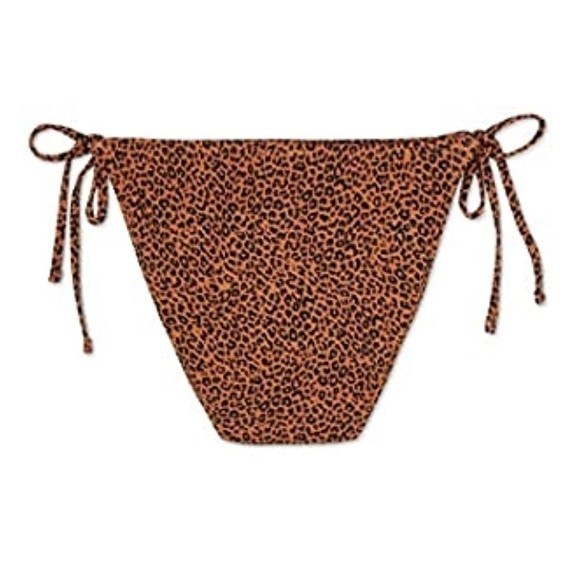 NWT Xhilaration Juniors Ribbed String Hipster Bikini Bottom Animal Print - Picture 2 of 8